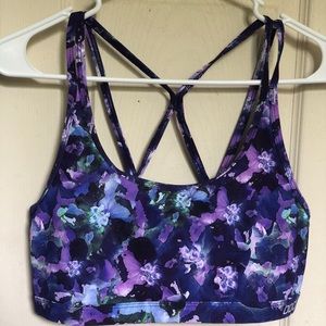 Lorna Jane Purple Floral Sport Bra, gorgeous back